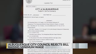 Albuquerque City Council rejects ordinance to raise minimum wage [upl. by Ailsa]