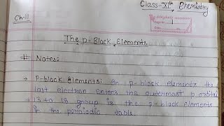 The pblock elements class 11 chemistry notes [upl. by Anits]