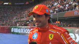 Carlos Sainz postRACE interview  2024 Mexico Grand Prix [upl. by Anasxor918]