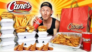 THE SUPERCHARGED RAISING CANES MENU CHALLENGE 10000 CALORIES [upl. by Narbig]