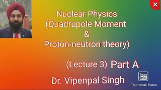 Lecture 3 Part A Electric Quadrupole Moment and ProtonNeutron Theory [upl. by Ejrog]