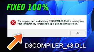 FIX  d3dcompiler43dll Missing Error in Windows  d3dcompiler43dll Not Found [upl. by Naivatco]