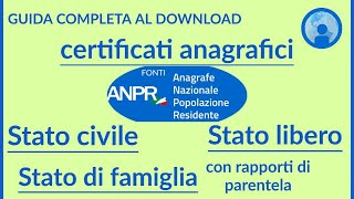 Scaricare il certificato di STATO CIVILE STATO LIBERO E DI FAMIGLIA  Guida completa [upl. by Aimej]