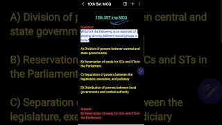 10th Imp MCQ SST class10th boardexam [upl. by Kaspar]