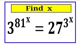 Nice Exponential Equation Math  Find the value of x [upl. by Nykal]