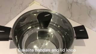 Best stainless steel soup pot with bakelite handle amp lid knot cookware [upl. by Hardman]