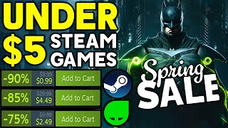 AWESOME STEAM PC Game Deals UNDER 5  STEAM Spring Sale 2024 GMG [upl. by Laeynad582]