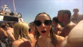 Theos Kavos Booze Cruise Kavos Pukka Up Boat Party 2015 GAMES [upl. by Aerdied]