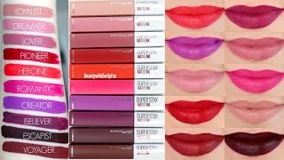 Maybelline Superstay Matte Ink Liquid Lipsticks  Lip Swatches amp Review [upl. by Averat32]