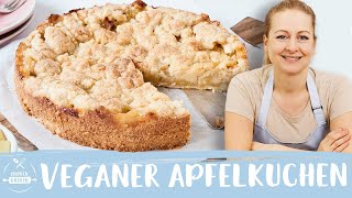 Veganer Apfelkuchen – mit leckeren Streuseln 😍🍎 So saftig und lecker I Einfach Backen [upl. by Evin304]