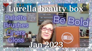 Lurella beauty box  Be Bold PaletteComplete brush set  Jan 2023 [upl. by Tare594]