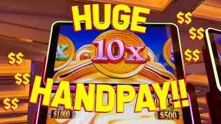 THE 899999 HANDPAY with VegasLowRoller on Stuffed Coins Pig and Slot Machine [upl. by Eeuqram]