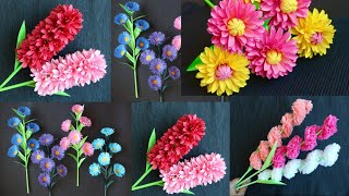 4 Types of Paper Flowers  How To Make Paper Flowers  Paper Craft [upl. by Dorene]