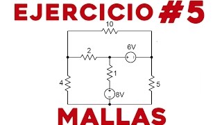 EJERCICIO 5  CIRCUITOS ELECTRICOS  MALLAS [upl. by Aikimat]