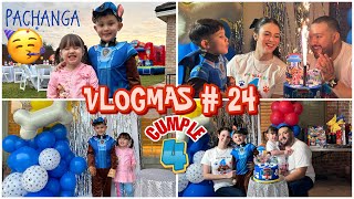 FIESTA DE CUMPLEAÑOS DE UN NIÑO SUPERHÉROE DE 4 AÑOS ⎪FIESTA DE MATEO PAW PATROL 🎉 VLOGMAS  24 [upl. by Alexandr]