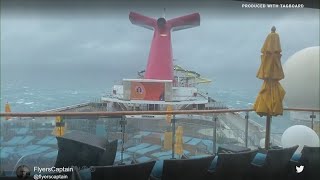 Video shows Carnival Cruise ship battered by storm [upl. by Shakespeare]