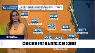 Condiciones para el martes 22 de octubre [upl. by Cirdek455]