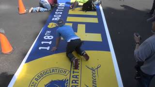 Preparing the finish line for the 2014 Boston Marathon [upl. by Brigham66]