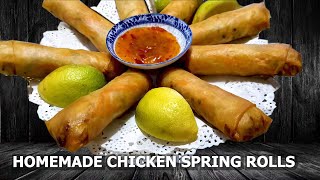 How to Make Crispy Chicken Spring Rolls Easy amp Delicious Recipe [upl. by Pero]