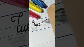 Tuesday in Cursive cursive practice handwriting cursivewriting name [upl. by Tedric]