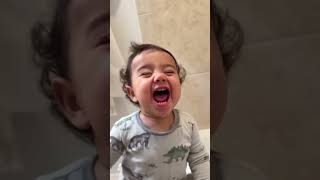 That laugh though 😂 babyhumor babycomedy funnybaby dad fatherandson [upl. by Echikson]