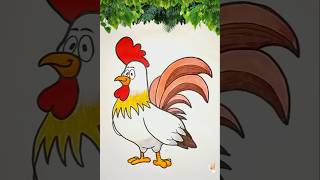 Hen Drawing 🐔  Easy Drawings  Satisfying creative art shorts [upl. by Kired]