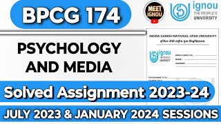 BPCG 174 Solved Assignment 202324  Psychology and Media  bpcg174 meetignou [upl. by Four621]