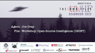 Workshop OpenSource Intelligence OSINT  Joe Gray  WWHF 2023 [upl. by Davis]