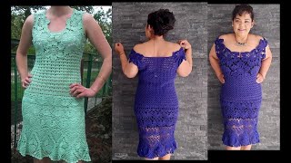 Vestido a crochet con flores paso a paso [upl. by Nibla]