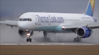 Thomas Cook Boeing 757300 Beautiful Arrival amp Departure at Grenoble Airport France [upl. by Roid743]