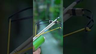 Amazing Mini Crossbow 🔥slingshot archery diy bamboo [upl. by Morena]