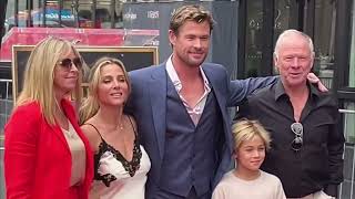 Chris Hemsworth family and Robert Downey jr in Hollywood Walk Of Fame ceremony [upl. by Seline942]