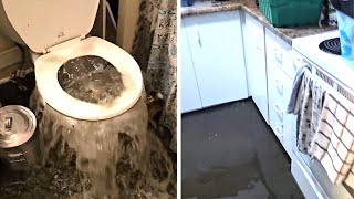 Toilet overflows and floods entire apartment  OTTAWA FLOODING [upl. by Enirehtahc180]