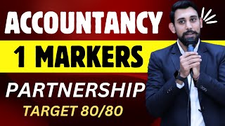 Partnership  MCQS  1 MARKERS  Target 8080 Accountancy [upl. by Wohlert889]