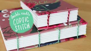 Double Needle Coptic Stitch Bookbinding Tutorial  Sea Lemon [upl. by Yokum]