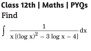 Integrate 1xlog x23 log x 4 cbse2024 integrals [upl. by Nyleikcaj]