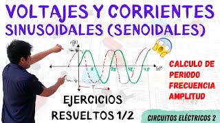 SENOIDES EJERCICIOS RESUELTOS💥 VOLTAJE y CORRIENTE SENOIDAL 3 EJERCICIOS RESUELTOS desde 0 😎 [upl. by Dyke]