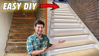 DIY LED Stair Makeover with Motion Sensors [upl. by Odo99]