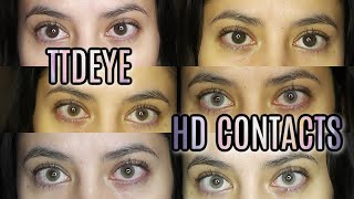 TTDEYE HD Contacts Review  ALL COLORS CLOSE UP [upl. by Htirehc]