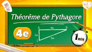 Théorème réciproque et contraposée de Pythagore  QUATRIÈME EN 1MIN [upl. by Neyu]