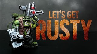 Warhammer 40K Miniature Painting tutorial Rust effects Ork Kommando Nob Orktober [upl. by Halihs525]