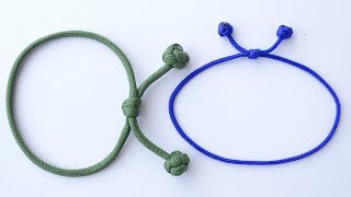 Make a Simple Single Strand Scaffold Knot Sliding Knot Friendship Bracelet  Diamond Knot Version [upl. by Ciri794]