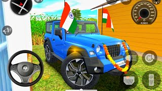 Indian Cars Simulator 3D  Mahindra Thar gadi game 13 Realistic Car Game [upl. by Haridan]