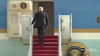 President Trump Rides on Air Force One For First Time  ABC News [upl. by Taddeusz]