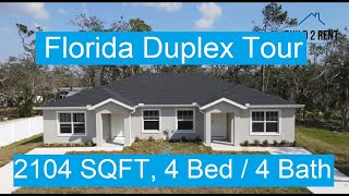 Build 2 Rent Florida Duplex  2104 SQFT 4 Bed  4 Bath Build2Rentcom [upl. by Cresida]