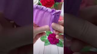 Crepe paper flower☺️🌹🤩youtubeshorts diy art [upl. by Efeek428]