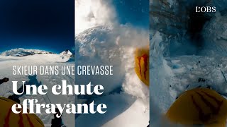 La chute impressionnante dun skieur dans une crevasse au cœur des Alpes [upl. by Hardej819]