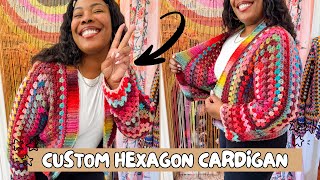 DIY CUSTOM Crochet Hexagon Cardigan  Free Pattern  StepbyStep Tutorial [upl. by Aida712]