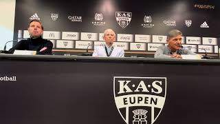 Press conference  KAS EupenRSC Charleroi [upl. by Alliuqahs115]