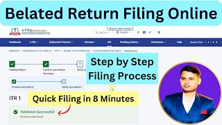 Belated ITR Filing online 202425  ITR Filing Process in 8 Minutes [upl. by Hnim145]